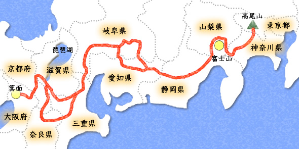 東海自然歩道コースマップ